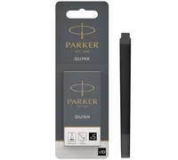 Parker Fountain Pen Ink Cartridges – Quink Long Black – Pack of 10 (Blister)