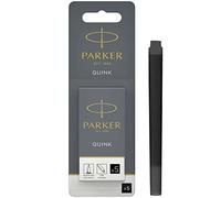 Parker Fountain Pen Ink Refill Cartridges | Long | Black QUINK Ink | 5 Count (Blister)