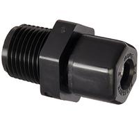 Parker Hannifin P6MC8 Fast & Tite Polypropylene Male Connector Fitting, 3/8" Compression Tube x 1/2" Male NPTF, Black