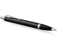 Parker IM Ballpoint Pen | Black Lacquer with Chrome Trim | Medium Point Blue In