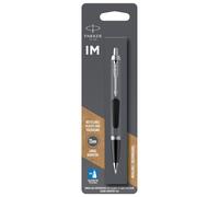Parker IM Ballpoint Pen | Black Lacquer with Chrome Trim | Medium Point Blue Ink Refill