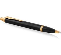 Parker IM Ballpoint Pen | Black Lacquer with Gold Trim | Medium Point Blue Ink | Gift Box