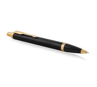 Parker Pens Ballpoint Pen IM – Black Lacquer, Gold Trim, Medium Point Blue Ink – Gift Box