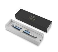 Parker IM Ballpoint Pen | Premium Blue Grey with Chrome Trim | Medium Point with Blue Ink Refill | Gift Box