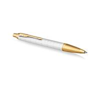 Parker IM Ballpoint Pen | Premium Pearl Lacquer with Gold Trim | Medium Point with Blue Ink Refill | Gift Box