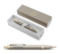 PARKER IM Ballpoint Pen - The Finishing Touch Collection with Personalised Engraving - Personalised Gift for Birthday, Wedding, Business (Sandstone)