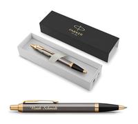 PARKER IM Core Ballpoint Pen with Engraving Premium Pen Gift Box Black Refill Personalised Gift Name Engraved Anniversary Birthday Grey