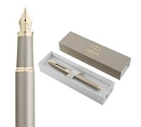 Parker IM Fountain Pen | Finishing Touch Collection | Sandstone Finish | Medium Nib with Blue Ink Refill | Gift Box