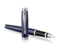 Parker IM Fountain Pen Matte Blue Medium Nib with Blue Ink Refill Gift Box