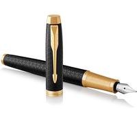 Parker IM Fountain Pen | Premium Black | Fine Nib with Blue Ink Refill | Gift B