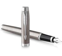 PARKER IM Fountain Pen | Stainless Steel with Chrome Trim | Medium Point with B