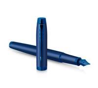 Parker IM Monochrome Fountain Pen | Blue Finish and Trims | Medium Nib | Blue Ink | Gift Box