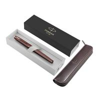 Parker IM Monochrome Fountain Pen | Burgundy Finish and Trims | Medium Point | Blue Ink | Gift Box + Elegant Branded Case
