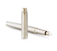 Parker IM Monochrome Fountain Pen | Champagne Finish and Trims | Fine Point | Blue Ink | Gift Box