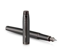 Parker IM Monochrome Fountain Pen | Gun Metal Finish and Trims | Fine Nib | Blue Ink | Gift Box