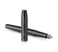Parker IM Monochrome Fountain Pen | Gun Metal Finish and Trims | Fine Nib | Blue Ink | Gift Box