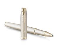 PARKER IM Monochrome Rollerball Pen | Champagne Finish and Trims | Fine Point | Black Ink | Gift Box