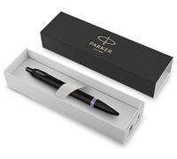Parker IM Premium Ballpoint Pen | Matte Black with Amethyst Purple Ring | Black Ink | Gift Boxed