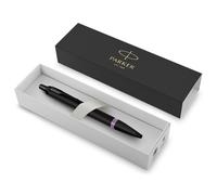 Parker IM Premium Ballpoint Pen | Matte Black with Amethyst Purple Ring | Black Ink | Gift Boxed