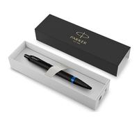 Parker IM Premium Ballpoint Pen | Matte Black with Marine Blue Ring | Black Ink | Gift Boxed