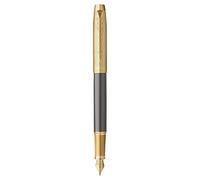 Parker IM Premium Prestige Arrow Grey GT Fountain Pen, F Nib