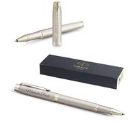 PARKER IM Professionals Monochrome Rollerball Pen with Engraving, Premium Pen, Gift Box, Black Refill, Personalised Gift, Name, Birthday (Champagne)