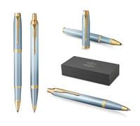 PARKER IM Rituals Turquoise Green Ballpoint Pen and Rollerball Pen with Engraving, Premium Pen, Gift Box, Personalised Gift, Birthday (Turquoise Green)