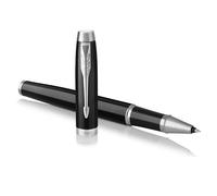 Parker IM Rollerball Pen | Black Lacquer with Chrome Trim | Fine Point Black Ink | Gift Box