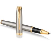 PARKER IM Rollerball Pen, Brushed Metal with Fine Point Black Ink (1931663)