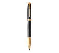 Parker Pens Rollerball Pen Parker IM – Premium Black & Gold Trim, Fine Black Ink, Gift Box