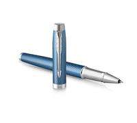 Parker IM Rollerball Pen | Premium Blue Grey with Chrome Trim | Fine Point with Black Ink Refill | Gift Box