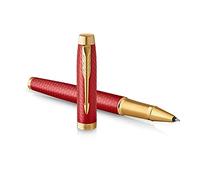Parker IM Rollerball Pen | Premium Red Lacquer with Gold Trim | Fine Point with Black Ink Refill | Gift Box