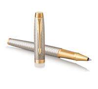 Parker IM Rollerball Pen | Premium Warm Silver | Fine Point Black Ink | Gift Box