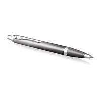 PARKER IM Writing Rituals, Ballpoint Pen, Grey Finish with Gradient, Chrome Trims, Medium Point, Blue Ink, Gift Box