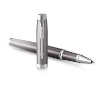 PARKER IM Writing Rituals Rollerball Pen, Grey Finish with Gradient, Chrome Trims, Fine Point, Black Ink, Gift Box