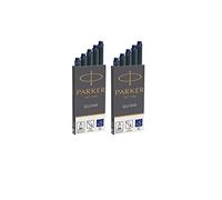 PARKER Ink Cartridges, Fountain, Long Size, Blue - 2 x Pack of 5 (10 in total)