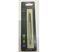 Parker Jotter Ballpoint Pen | Bond Street Black with Chrome Trim | Medium Point Blue Ink