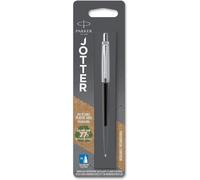 Parker Jotter Ballpoint Pen | Bond Street Black with Chrome Trim | Medium Point Blue Ink