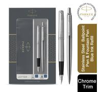Parker Jotter Ballpoint Pen & Fountain Pen Duo Gift Set Blue Ink