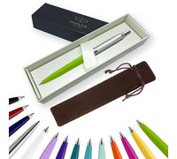 Parker Jotter Ballpoint Pen Handwriting Pens & Stationery Supplies - Ideal for Birthdays/Anniversaries Can be Engraved! (Without Engraving, Apple Green, Ribbon Gift Box)