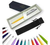 Parker Jotter Ballpoint Pen Handwriting Pens & Stationery Supplies - Ideal for Birthdays/Anniversaries Can be Engraved! (With Engraving, Yellow, Ribbon Gift Box)