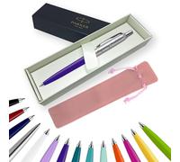 Parker Jotter Ballpoint Pen Handwriting Pens & Stationery Supplies - Ideal for Birthdays/Anniversaries Can be Engraved! (With Engraving, Indigo, Ribbon Gift Box)