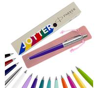 Parker Jotter Ballpoint Pen Handwriting Pens & Stationery Supplies - Ideal for Birthdays/Anniversarys Can be Engraved! (With Engraving, Indigo, Carded Gift Box (Eco-Friendly))