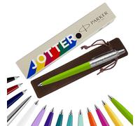 Parker Jotter Ballpoint Pen Handwriting Pens & Stationery Supplies - Ideal for Birthdays/Anniversarys Can be Engraved! (With Engraving, Apple Green, Carded Gift Box (Eco-Friendly))