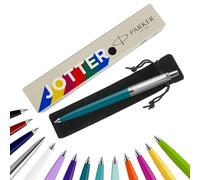 Parker Jotter Ballpoint Pen Handwriting Pens & Stationery Supplies - Ideal for Birthdays/Anniversarys Can be Engraved! (Without Engraving, Peacock Blue, Carded Gift Box (Eco-Friendly))