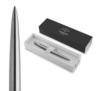 Parker Jotter Ballpoint Pen | Stainless Steel with Chrome Trim | Medium Point | Handwriting Pens & Stationery Supplies | Blue Ink | Gift Box