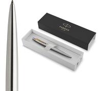 Personalised Engraved Parker Jotter Steel/ Silver &Gold Ballpoint Pen -Black ink