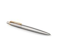 Parker Jotter Ballpoint Pen, Stainless Steel with Golden Trim, Medium Point, Handwriting Pens & Stationery Supplies, Blue Ink, Gift Box