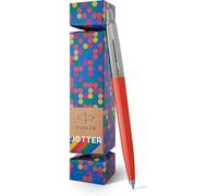Parker Jotter Ballpoint Pen Vermilion Red in Christmas Cracker Gift Pack Blue Ink