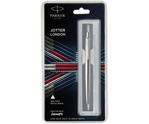Parker Jotter Fine Point SS Black Ink Ballpoint Pen + Free Blue Refill & Case